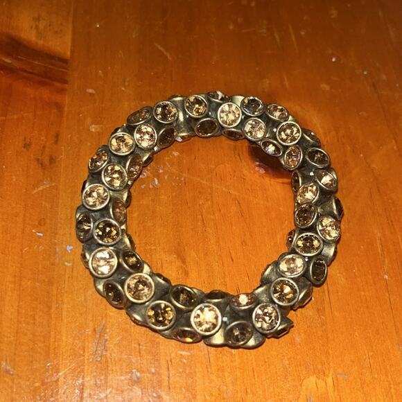 Fossil Orange Amber Rhinestone Stretch Womens Bracelets - Picture 2 of 3